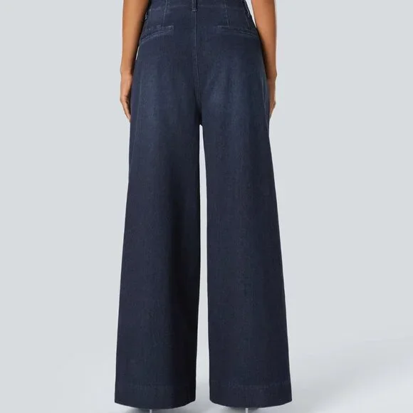 HALARA Women's Dark Blue Wide-Leg Jeans - Picture 2 of 4